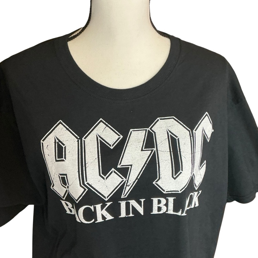 AC/DC Back in‎ Black Short Sleeve Graphic Band Tee Shirt Short Sleeve Size L - Picture 6 of 9